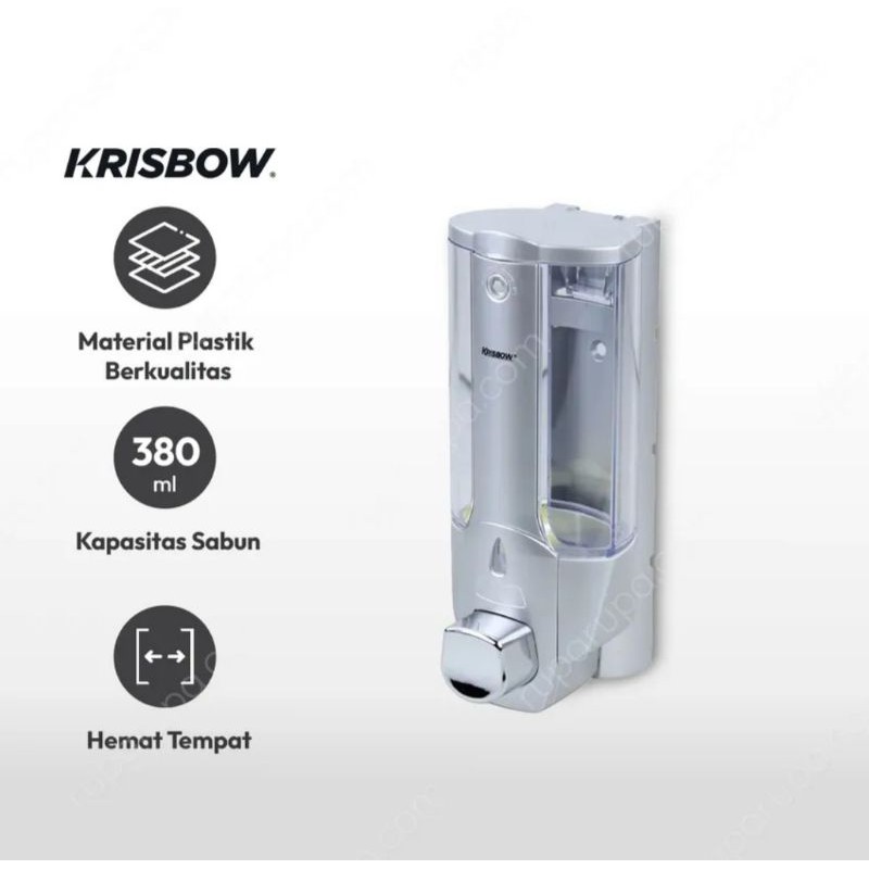Dispenser sabun cair krisbow / tempat sabun tempel tembok dinding / krisbow soap dispenser