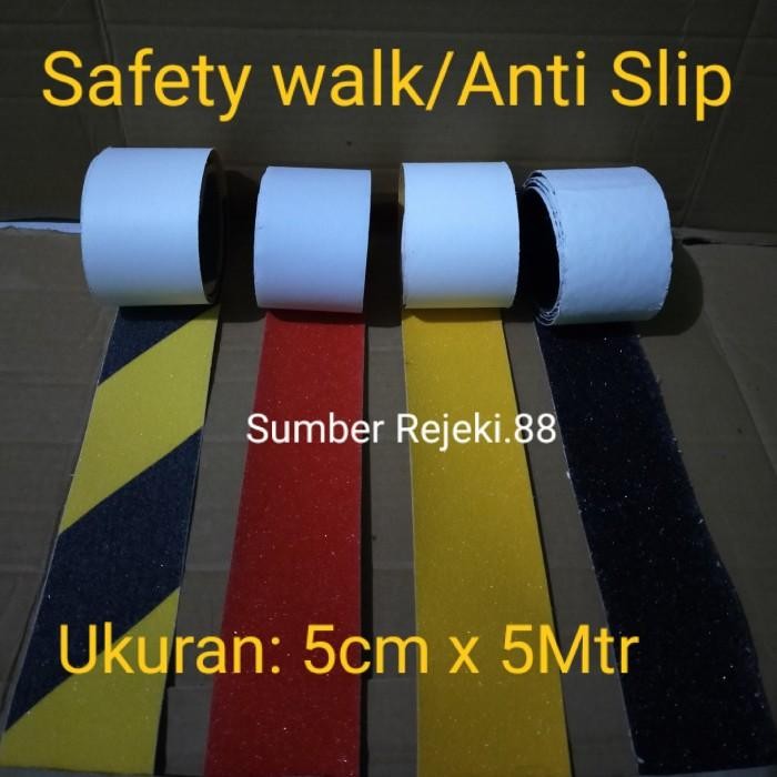 

Safety Walk Lakban Anti Slip Tangga Ukuran 5Cmx5M Isolasi Safety Walk