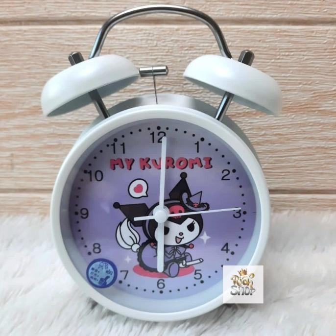 

Jam Weker Alarn Kring Sanrio Beker Kuromi Pompom P19A