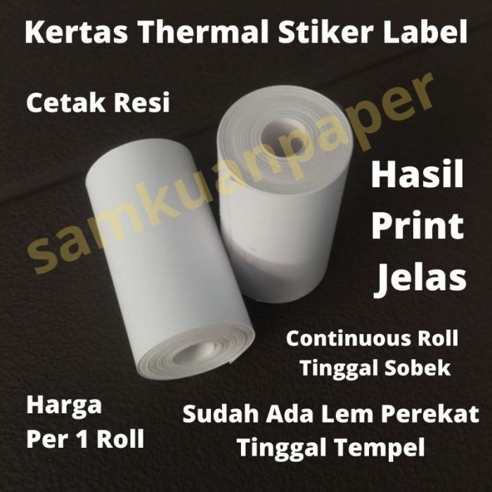 

langsung order saja] KERTAS STICKER THERMAL 58 MM cocok untuk printer Label 58MM