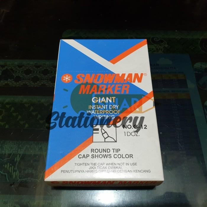 

Spidol Marker Snowman G12 1Pak Isi 12Pc - Hitam
