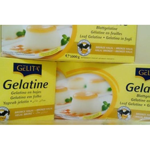 

Gelatine Gelita "20"Lembar (Halal) + "3"Lembar Bonus