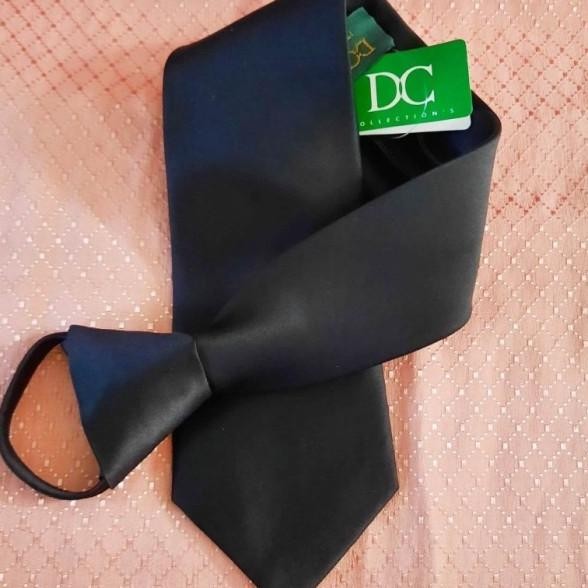 Dasi Hitam Polos Dasi Pria Kantor Kerja Formal Instan Import Decarlo