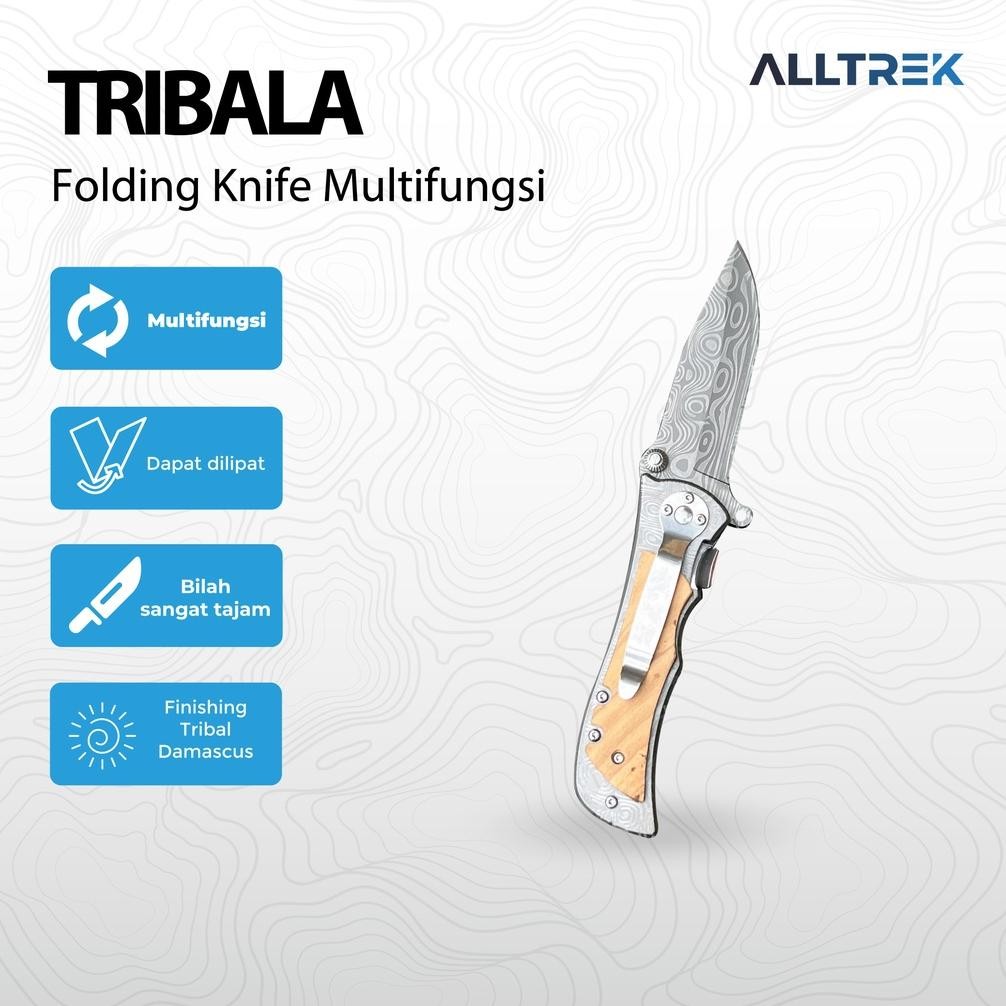 [NEW] ALLTREK Pisau Lipat Camping TRIBAL A Survival Folding Knife