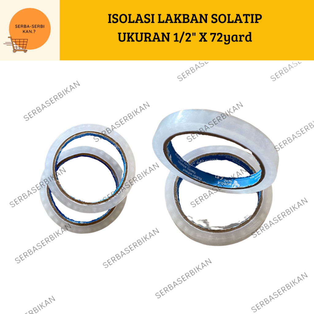 

ISOLASI LAKBAN 1/2"inch x 72 yard SOLATIP KECIL BENING