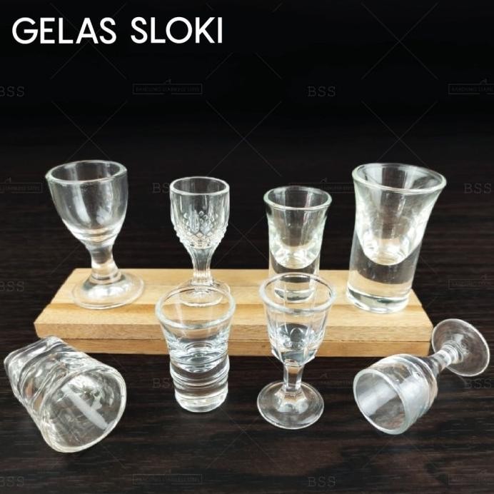Top Gelas Sloki Kaca Kecil One Shot Glass Minum Anggur Cantik Lucu