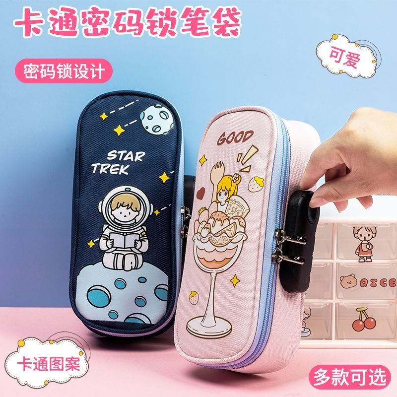 

Tempat Pensil Kapasitas Besar, Tempat Pensil Pelajar dengan Kunci Kata Sandi