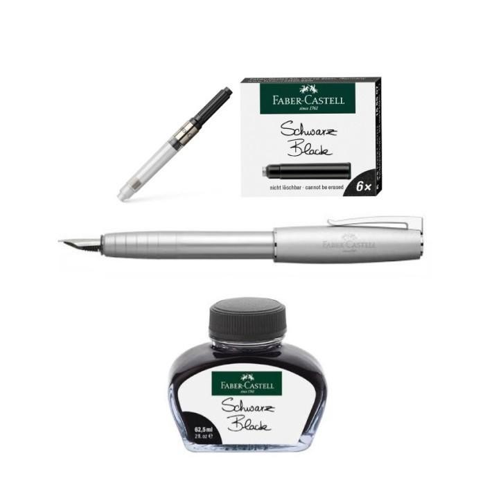 

Faber-Castell | Loom Metalic Fountain Pen Set Silver Original