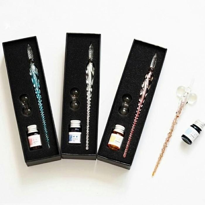 

BARANG TERLARIS CRYSTAL GLASS DIP PEN NON-CARBON INK FOUNTAIN SIGNATURE PEN READYY Original