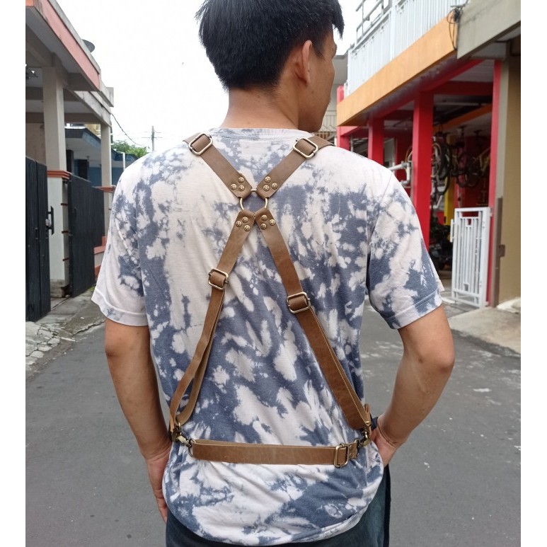 Tali Apron Celemek X-Strap Kulit Asli