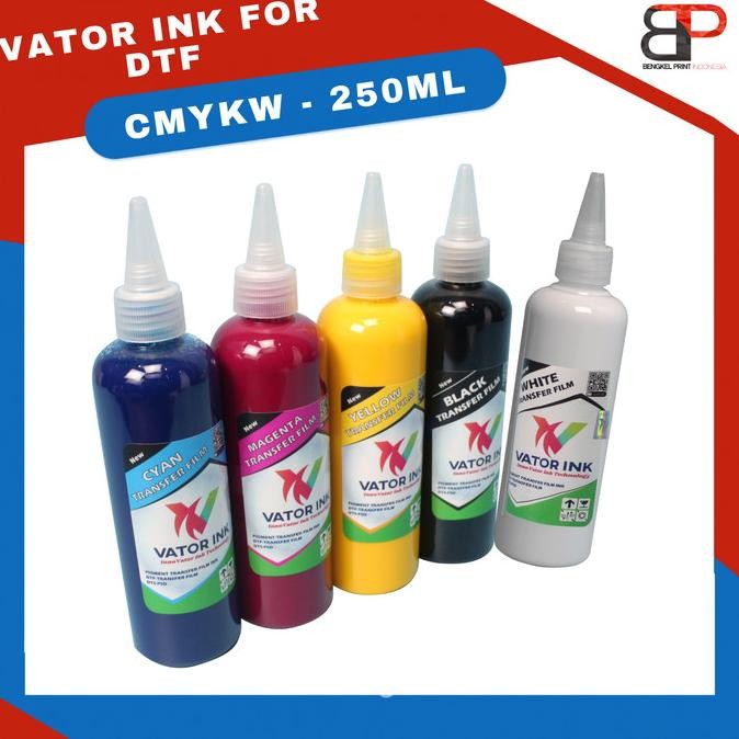 

TINTA DTF VATOR CMYKW - 250ML | TINTA SABLON DTF | PRINTER