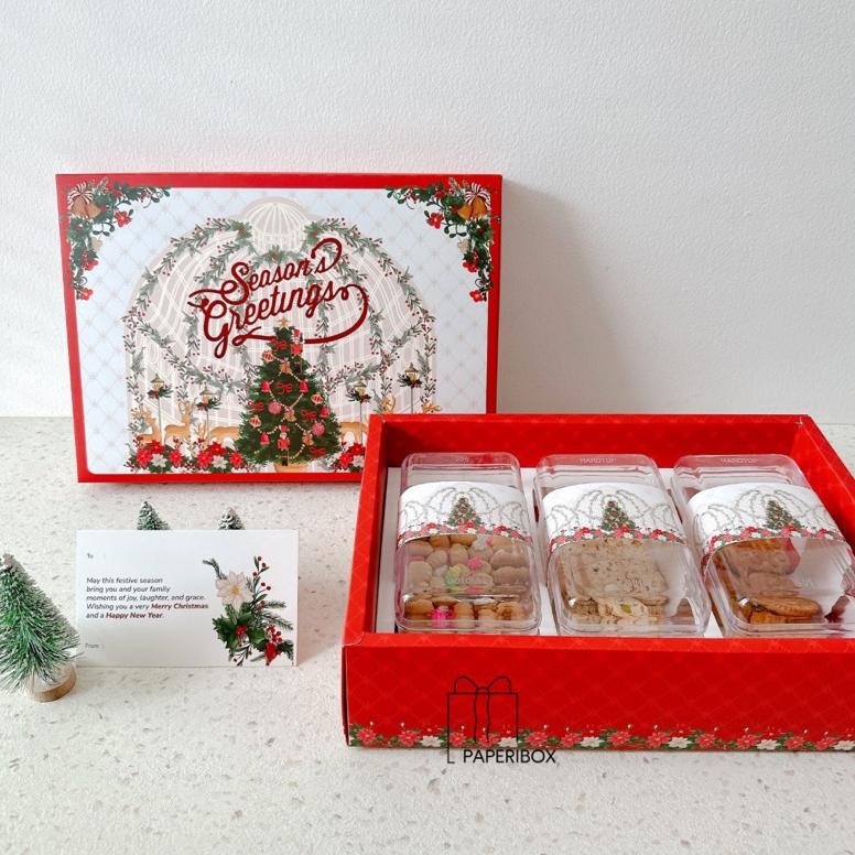 

SPECIAL (Isi 5 Pcs) Box Jolly | Kotak Kue Kering Natal | Dus Natal Toples 901 toples panjang t-56