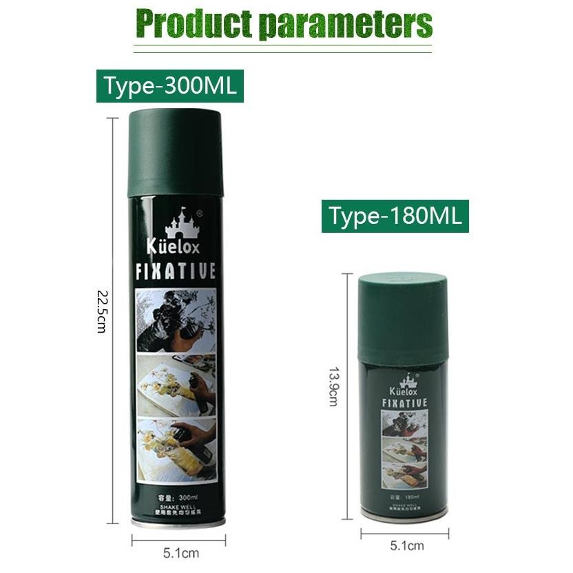 

Perlengkapan Menggambar Lainnya 180ML / 300ML Kuelox Fixative Spray Sprayan Fixer Universal