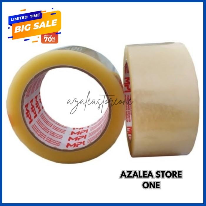 

LAKBAN LEM PEREKAT LAKBAN BENING 45 MM 90 YARD MPI - LAKBAN BENING TERMURAH !! BY AZALEA STORE
