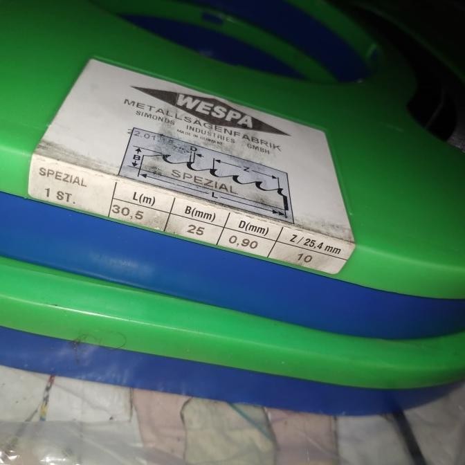 Wespa Gergaji Besi Pita Hss Bandsaw Blade Size 30.5 Meter X 25 X 0.9