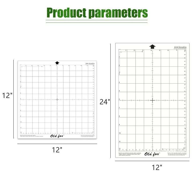 

Pisau Ukir & Cutter 12"*12" / 24"*12" OLD FOX Replacement Cutting Mat Transparent Adhesive Mat with Measuring Grid for Silhouette Cameo Plotter Machine, 3pcs