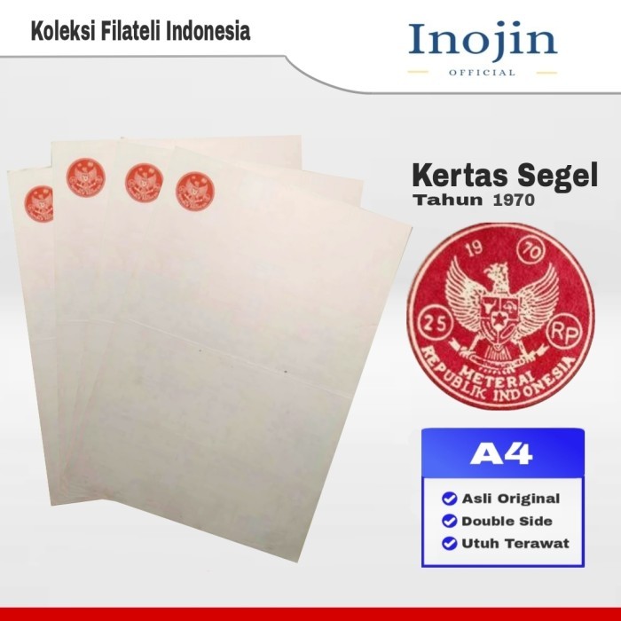 

Kertas Segel Tahun 1970 Double Side Asli Original
