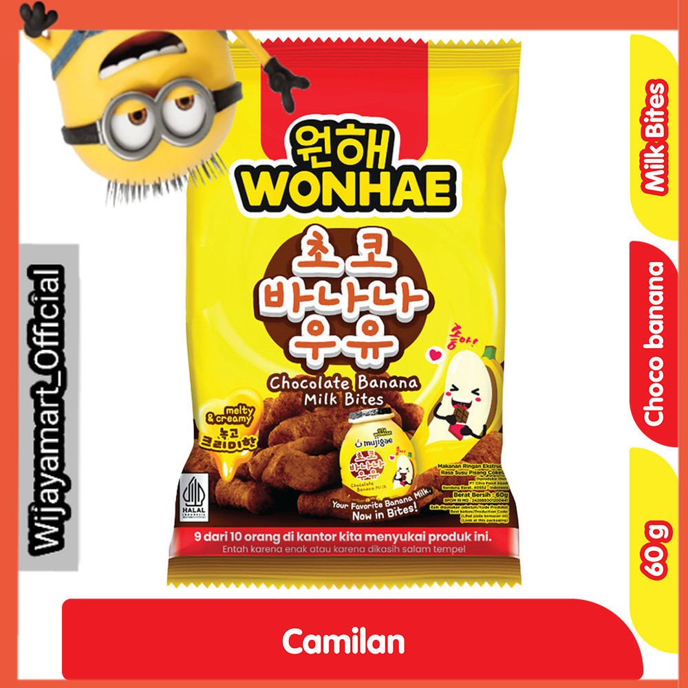 

Wonhae Milk Bites Camilan Rasa Cokelat Pisang 60 g