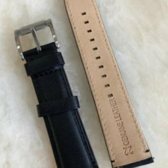 Tali Kulit Jam Fossil Leather Strap Fossil + 22Mm Hitam