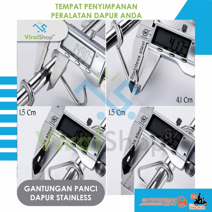 Gantunngan Rak Panci Dapur Sendok Sayur Gantungan Stainless Steel