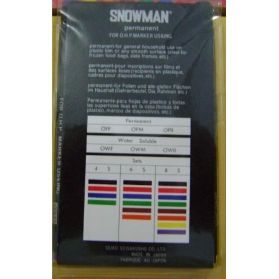 Permanent Marker - Snowman - Ohp Opf 8Colours Fine Points