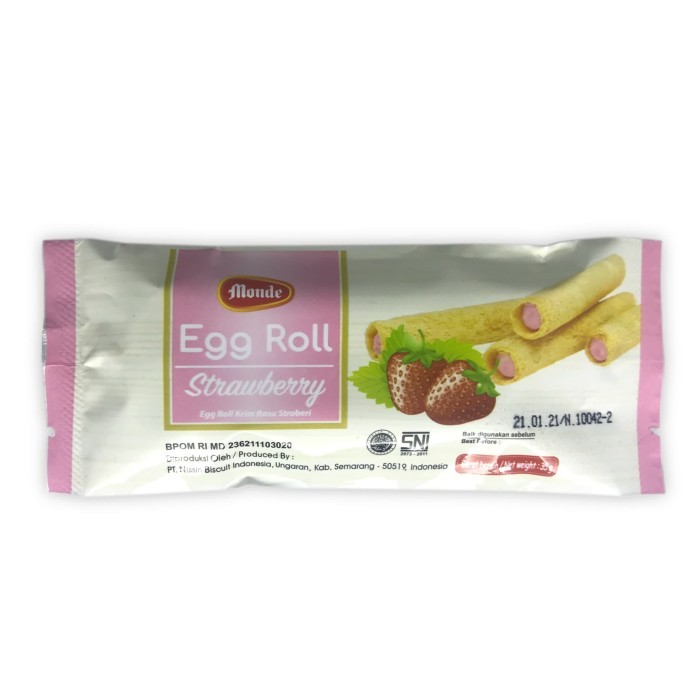 

BERGARANSI Monde Egg Roll Strawberry 10 x 35gr