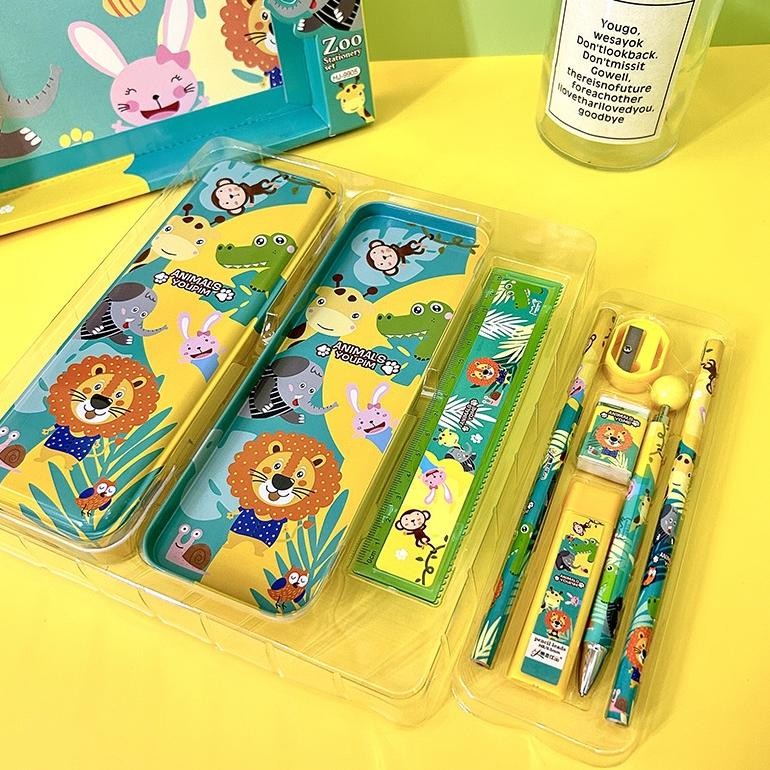 

rf-45 Kotak Pensil Anak Set 7In1 Stationery Untuk Hadiah Anak Sekolah / Kotak Pensil Karakter Murah Stationery Set 8in1 / Alat Tulis Set Tepak Pensil Termurah