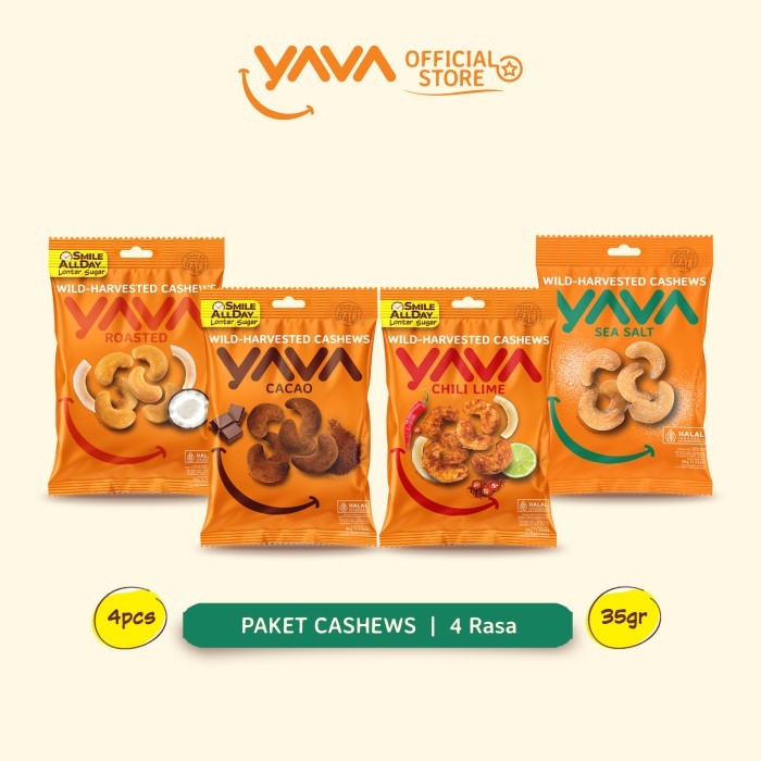 

CUCI GUDANG YAVA Paket Kacang Mede 4 Rasa (4 x 35g)