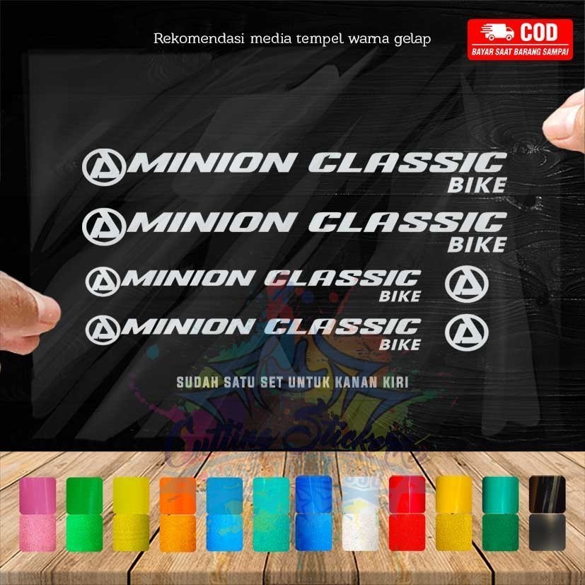 Cutting Stiker Minion Cycle Pacific Variasi Sepeda Sticker Frame Aksesoris Body Style Lipat Keren Bo