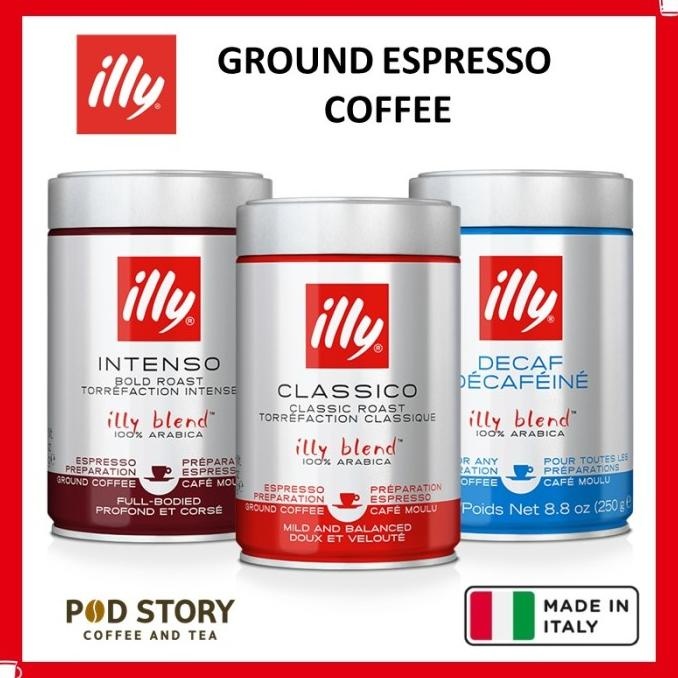 

ILLY Coffee Ground Coffee & Whole Coffee bean Kopi Premium italia