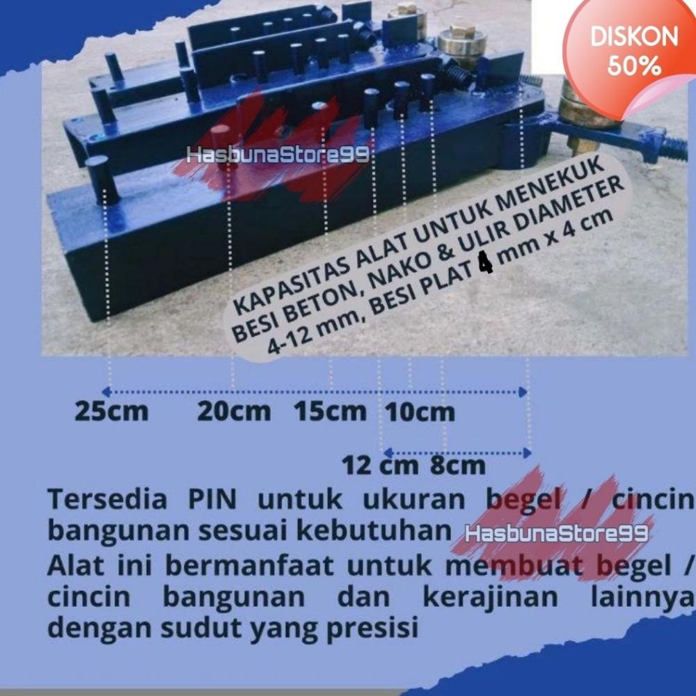 Gd-324 Alat Penekuk Besi Beton 4-12Mm Tekuk Besi Pembengkok Besi Pembuat Begel Bending Besi Ulir Per