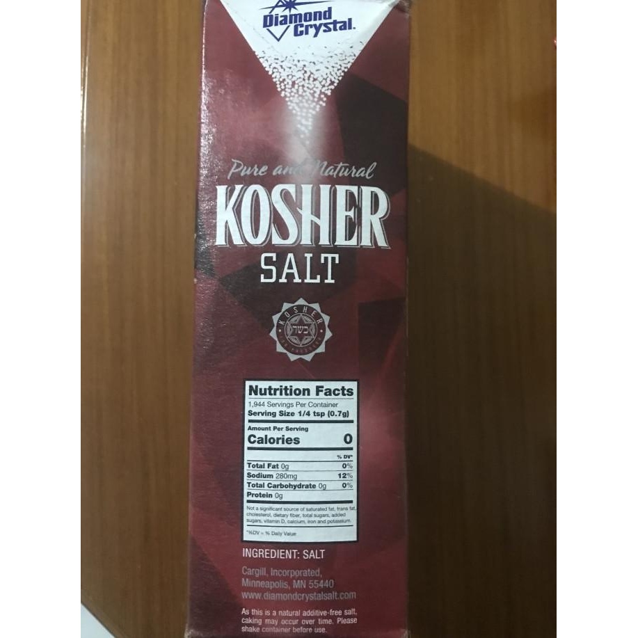 

Diamond Crystal Kosher Salt (Garam Kosher)