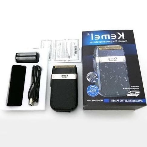 ORIGINAL ALAT CUKUR JENGGOT KUMIS BOTAK 2024 USB SHAVER KEMEI KM-2024 2807T