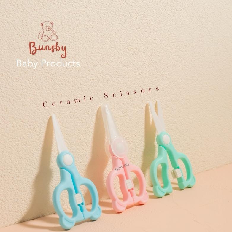 

BYP-27 BUNS premium ceramic scissors set jepitan FREE CASE | gunting keramik makanan anak bayi set jepitan anti karat Original