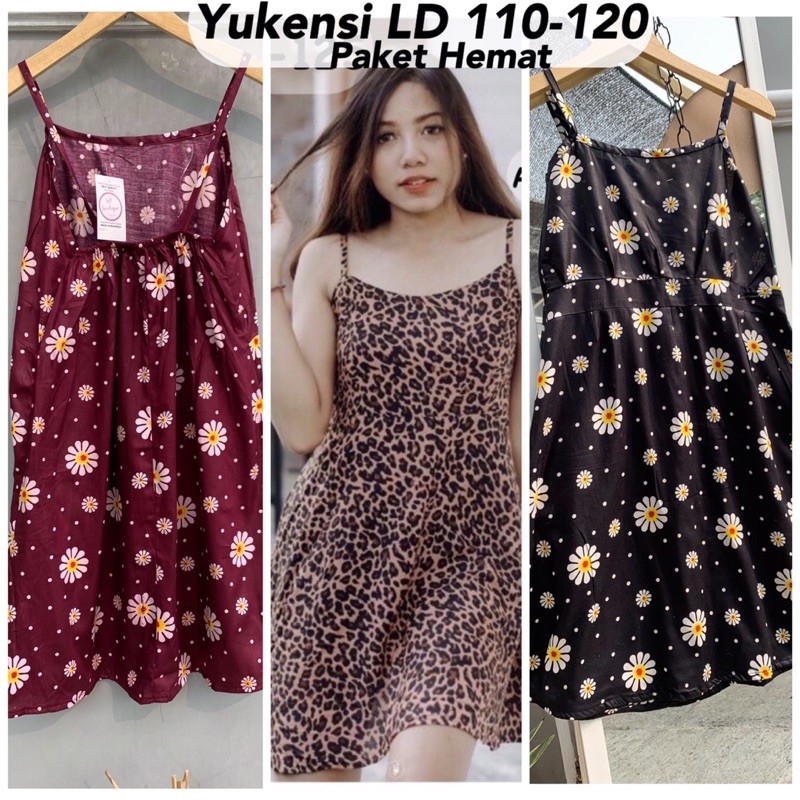 PAKET 2PCS MINI DRESS YUKENSI RAYON LEOPARD  MACAN DASTER BIGSIZE JUMBO BESAR