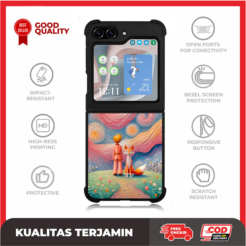 Casing Case Samsung Z Flip 6 5 4 3 , Z Fold 6 5 4 3 5G Foxy Art Starry AE3465 Hardcase Custom A16