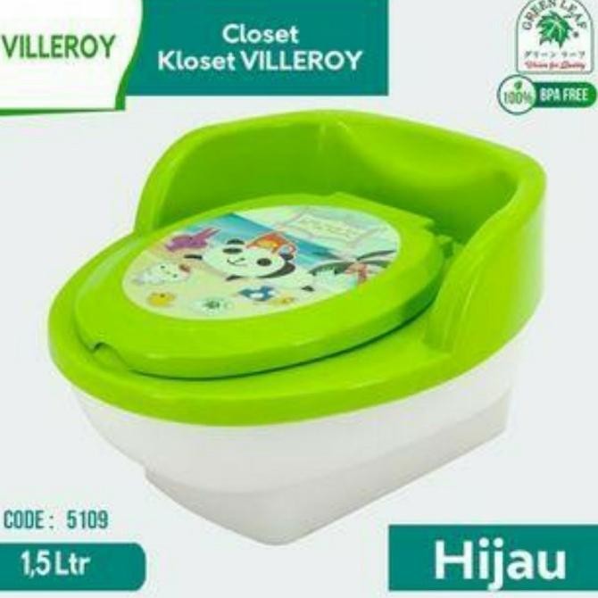 TOILET SEAT ANAK Potty Training Anak Green Leaf 5109 Portable Closet Duduk WC Jongkok