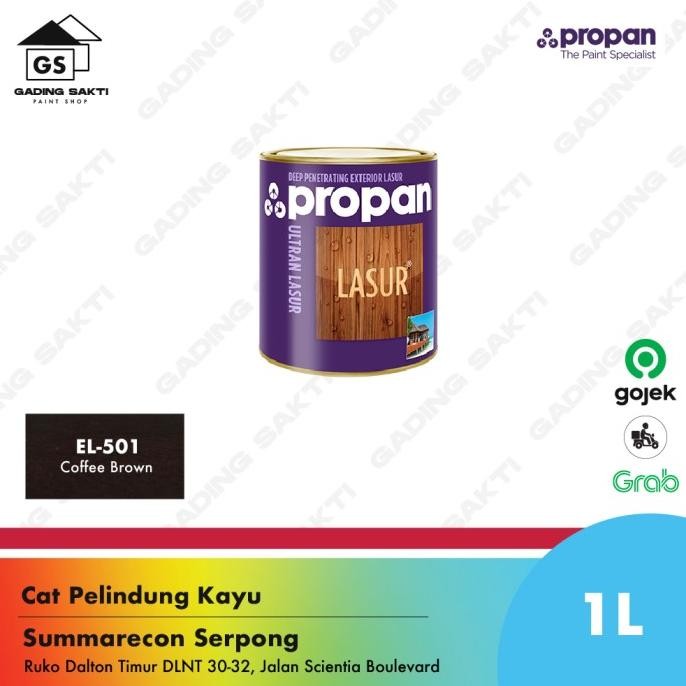 Ready Propan Ultran Lasur El-501 Coffee Brown Ls504 / Cat Pelindung Kayu 1Lt Siap Kirim 