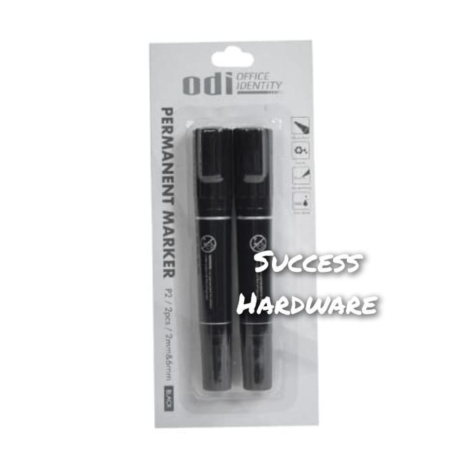 

ODI SET 2 PCS SPIDOL PERMANEN 2 & 6MM-HITAM PERMANENT MARKER DUAL SIZ