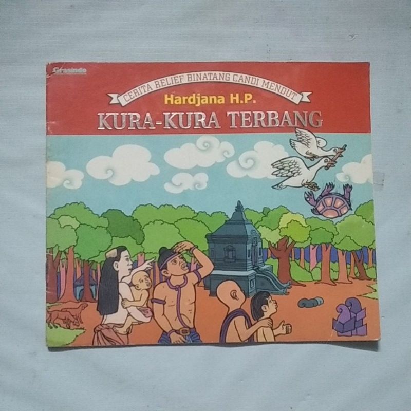 Buku cerita anak Relief Binatang Candi Mendut kura - kura Terbang