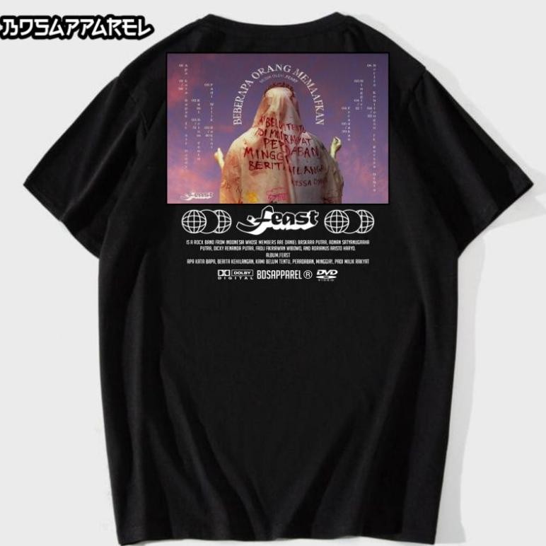 ed-76 BDSAPPAREL T-SHIRT KAOS DISTRO FEAST ALBUM BEBERAPA ORANG MEMAAFKAN T-SHIRT BLACK Viral