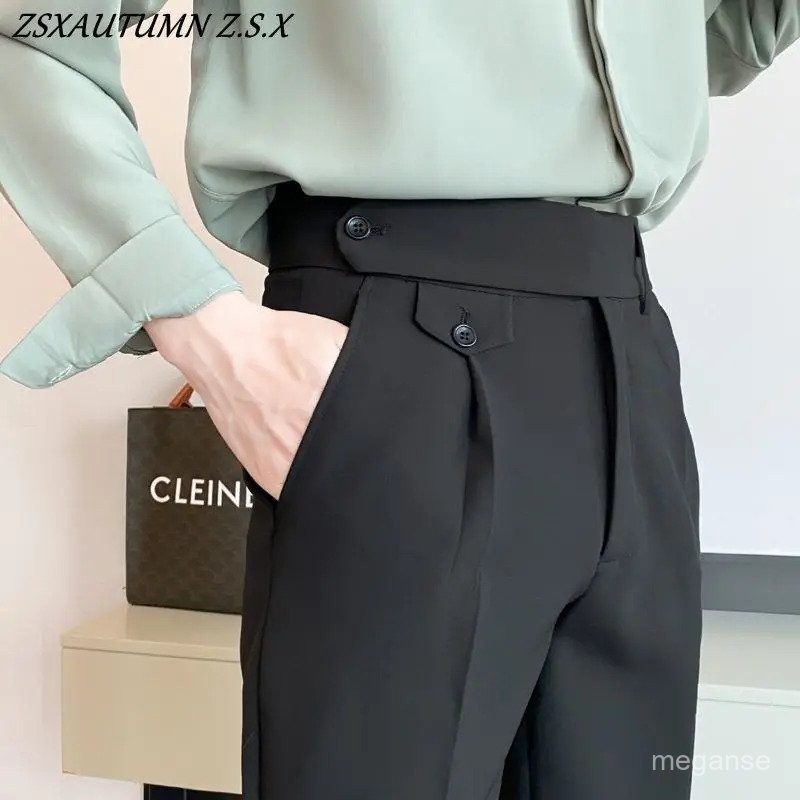 Casual Suit Pants Men's Spring Summer Suit Pants Business Trousers Straight Korea Fashion Simple Sui