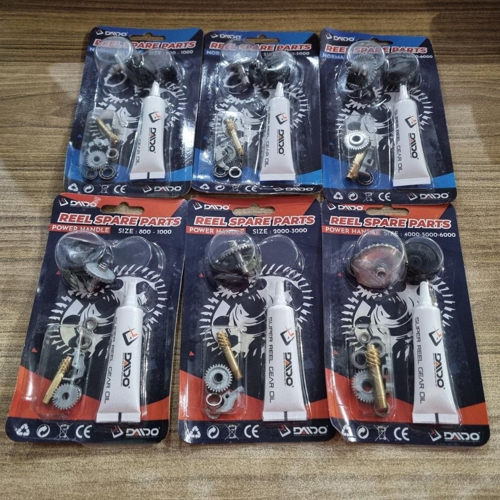 ORIGINAL Sparepart Reel Pancing Daido Set lengkap varian power handle Ukuran 800-1000 / 2000-3000 / 