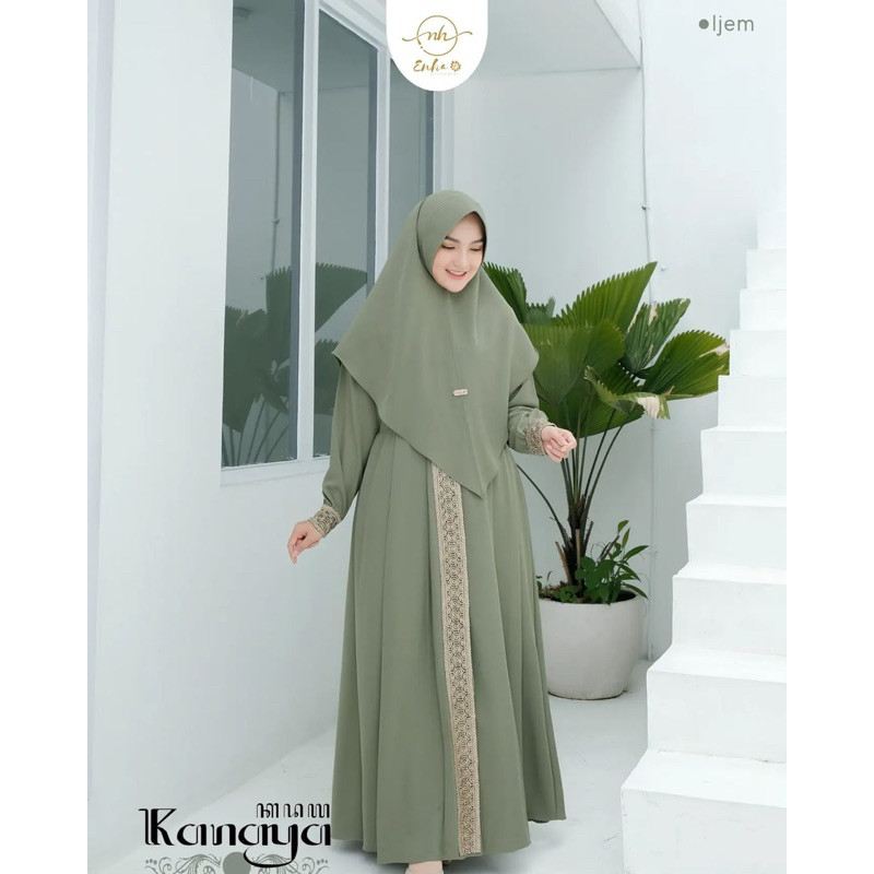 Gamis Pengajian Wanita 2025 Maxy 1Set Dres Tunik Idulfitri Syari Dewasa Lebaran Dress Pesta Remaja M