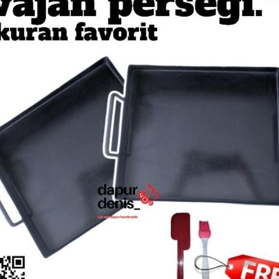 [2Mm] Wajan Roti Bakar Anti Lengket / Wajan Persegi Datar Dan Tekuk /