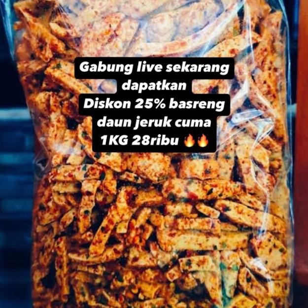 

Sale (1Kg) Basreng Pedas Cikruh Daun Jeruk Khas Basreng Medok Premium