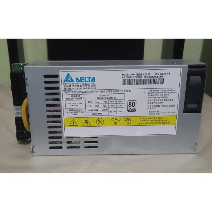 Psu Delta 1U Flex Atx 500W 80+ Full Modular Custom Cable Baru