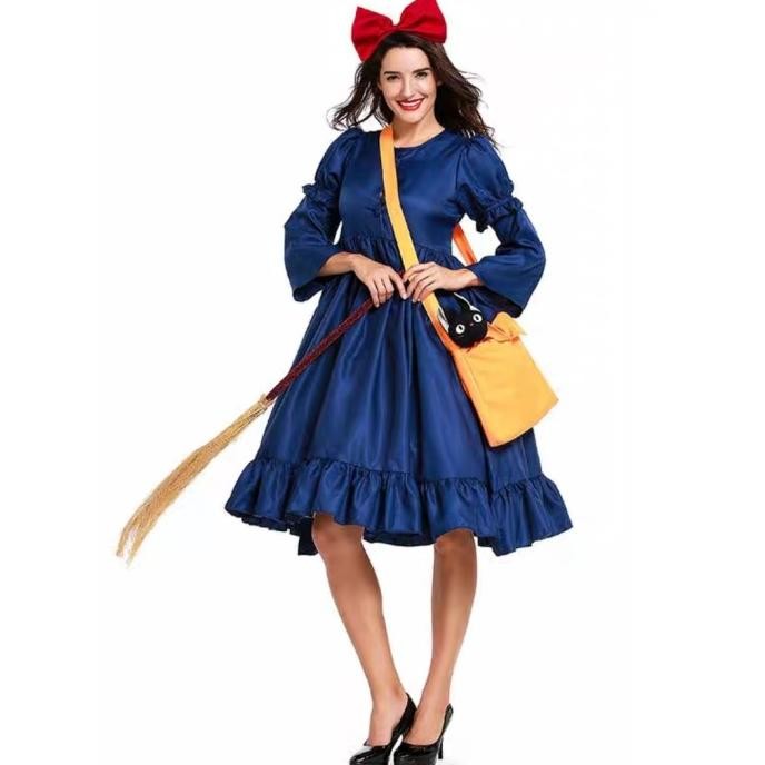 Kiki Delivery Service Witch Ghibli Woman Costume Halloween Stok Terbatas