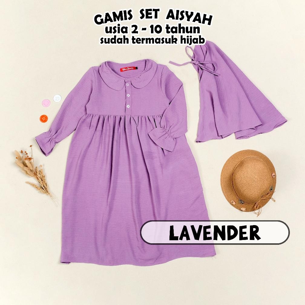 SALE Kemerdekaan SALE  - MAN JADDA - Aisyah Gamis dan Hijab Anak  2-10 Tahun Crinkle Airflow Stelan 