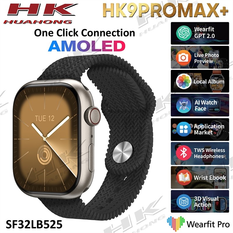 HK9 Pro Max+ Gen 4 Amoled Smart Watch Foto Album Pria Wanita Chatgpt NFC Smartwatch 2GB ROM Rekaman 
